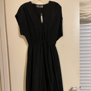 New MYNE Ashley Anne Heidi Silk Black Maxi Dress